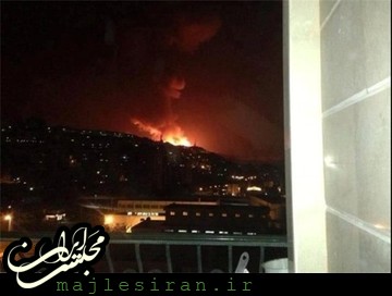 فیلم / انفجارهای قوی دمشق را لرزاند حملات هوایی رژیم صهیونیستی به سوریه