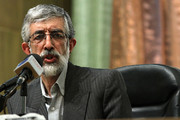 حداد عادل در دانشکده حقوق دانشگاه تهران