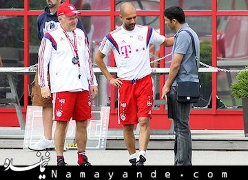 خداحافظی هاشمیان از بایرن مونیخ/عکس  وحید هاشمیان درکنار گواردیولا