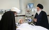 عیادت آیت الله شاهرودی از آیت الله مهدوی کنی در بیمارستان شهید رجایی