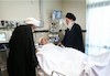 عیادت آیت الله شاهرودی از آیت الله مهدوی کنی در بیمارستان شهید رجایی