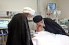 عیادت آیت الله شاهرودی از آیت الله مهدوی کنی در بیمارستان شهید رجایی
