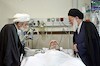 عیادت آیت الله شاهرودی از آیت الله مهدوی کنی در بیمارستان شهید رجایی