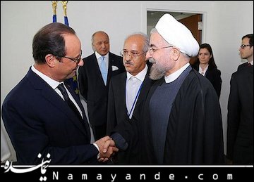 دیدار روحانی با رئیس جمهور فرانسه