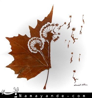 «امید اسدی» هنرمند ایرانی، طرح‌های زیبایی روی برگ درختان پاییزی می‌کشد. این هنرمند ایرانی ساکن در انگلستان با چاقو و سوزن ،کنده کاری‌های کم‌نظیری روی برگ درختان انجام می‌دهد. پرتره‌هایی که این هنرمند 