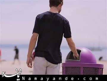 زنی که هیچ زباله ای تولید نمیکند!+عکس شوخی سطلهای زباله ها