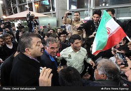 بازگشت تیم ملی فوتبال به ایران