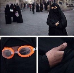 نیروهای آل خلیفه در پوشش زنانه!+عکس مردی با لباس زنانه 43