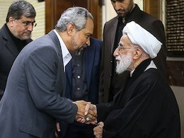 مراسم ترحیم همسر آیت الله جنتی در تهران برگزار شد آیت الله جنتی و نهاوندیان 43