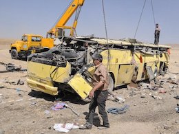 آخرین گزارش از واژگونی اتوبوس/ جلسه در کمیسیون ایمنی راهها واژگونی اتوبوس