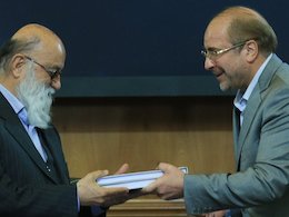 دیدار اعضای شورای شهر تهران با سید حسن خمینی/ قالیباف اسناد صحبت های گیل آبادی را به رئیس شورا داد قالیباف.چمران