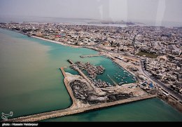  خلیج فارس از فراز بوشهر 
