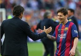 برخورد صمیمی مسی و انریکه+عکس مسی و انریکه