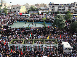 تشییع باشکوه پیکرهای مطهر از بهارستان تا معراج/ رضایی: به دنبال حقوق ملت ها و امنیت منطقه هستیم شهدا