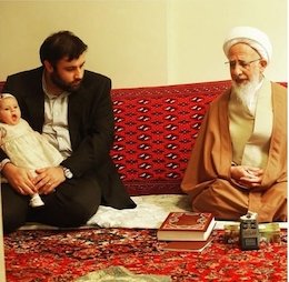 پسر و نوه قالیباف در محضر آیتالله جوادیآملی+عکس الیاس قالیباف