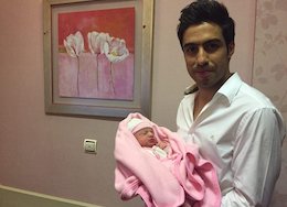 دختر تازه متولد شده خسرو حیدری/عکس دختر خسرو حیدری