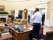 اوباما هنگام دریافت خبر توافق