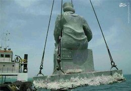 عکس/ یک خبر بسیار عجیب! / آیا نصب مجسمه کوروش در تنگه هرمز صحت دارد؟  مجسمه کوروش