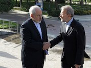 لاریجانی و ظریف قبل از ورود به مجلس