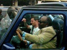 مسی به نقض حقوق بشر متهم شد!+عکس مسی و رییس جمهور گابن