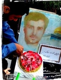 جشن تولد یک شهید+تصاویر شهیدرضا کارگر برزی