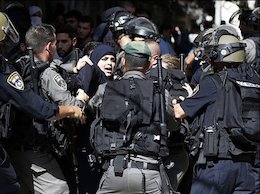 شیرزن فلسطینی در چنگال کفتارها+تصاویر زن فلسطینی