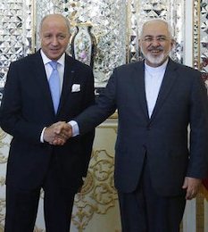 ابراز خوشحالی ظریف از سفر وزیر خارجه فرانسه/ فابیوس: حامل دعوت رسمی روحانی به فرانسه ازطرف رئیس جمهور کشورم هستم  ظریف.فابیوس//