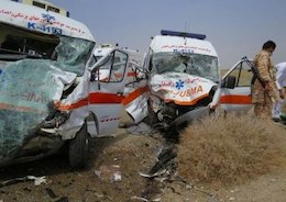 حاشیه های تصادف یک آمبولانس حمل جنازه تصادف آمبولانس