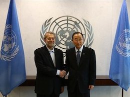 دیدار لاریجانی با بانکیمون +عکس  دیدار لاریجانی با بانکیمون