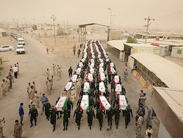 ورود پیکر ۸۰ شهید دفاع مقدس از مرز شلمچه