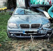 تصادف شدید BMW 740 در تهران 