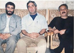 مجیدی و حاتمی کیا درکنار مداح مشهور+عکس  مجیدی و حاتمی کیا و میرداماد