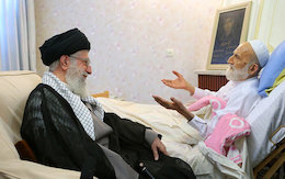 پیام تسلیت رهبر انقلاب در پی رحلت آیتالله خزعلی رهبری- خزعلی