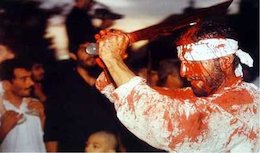 شیعه به روایت لندن و لس آنجلس / قمه زنی کارشناس مذهبی صدای آمریکا قمه زنی