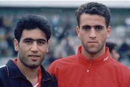 فوتبالیست های پیشکسوت در جوانی/عکس  علی کریمی و مهدوی کیا