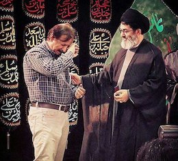 اشک مجید مجیدی پس از تقدیر دبیرکل حزب الله+عکس  مجید مجیدی و دبیرکل حزب الله عراق