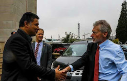 دیدار اسطوره فوتبال آلمان و ایران/عکس  پل برایتنر و علی دایی