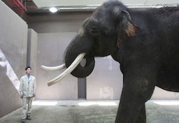 حیرت دانشمندان از فیلی که حرف میزند!+عکس  فیلی که حرف می زند