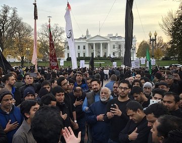 مراسم عزای حسینی مقابل کاخ سفید+تصاویر عزاداری مقابل کاخ سفید