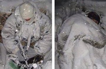 مدافعان حرم زیر برف