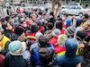 تجمع آتش نشان ها مقابل شهرداری تهران