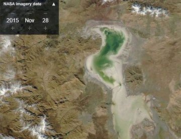 دریاچه ارومیه از فضا/عکس دیدنی دریاچه ارومیه