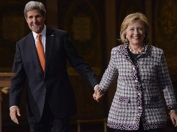 کلینتون و جان کری؛ دو راه متفاوت برای رسیدن به توافق هستهای کلینتون.جان کری.jpg