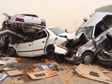 مرگ ۳۵ تن و مجروح شدن بیش از ۱۰۰۰ نفر در ۴۸ ساعت گذشته در جادهها تصادف.jpg