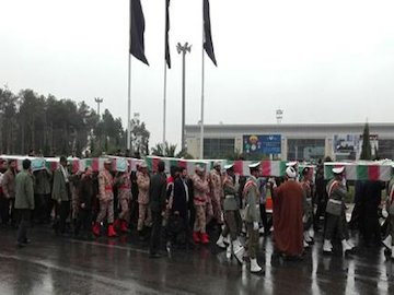 ورود پیکر مطهر شهدای گمنام به شیراز+عکس تشییع شهدای گمنام