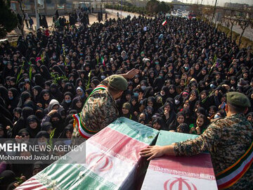 تشییع و تدفین شهدای گمنام در چهار منطقه تهران تشیع شهدا