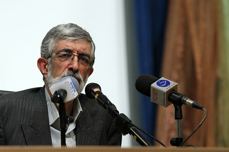حداد عادل در دانشکده حقوق دانشگاه تهران