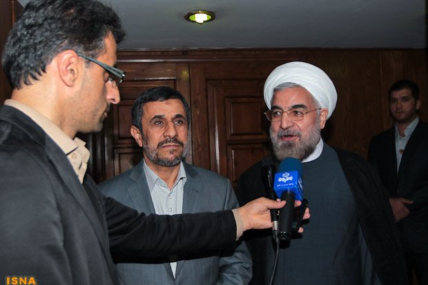 دیدار احمدی نژاد با رئیس ججمهور منتخب