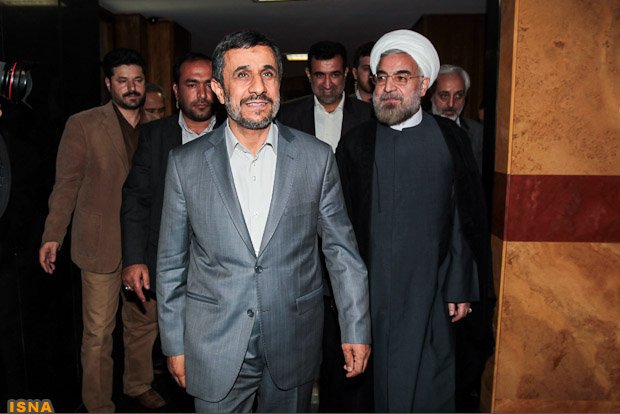 دیدار احمدی نژاد با رئیس ججمهور منتخب