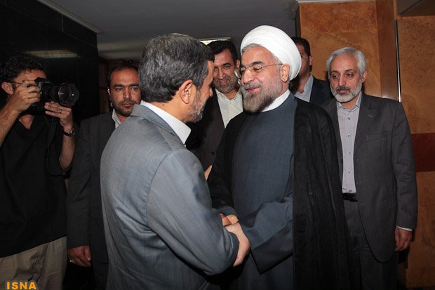 دیدار احمدی نژاد با رئیس ججمهور منتخب